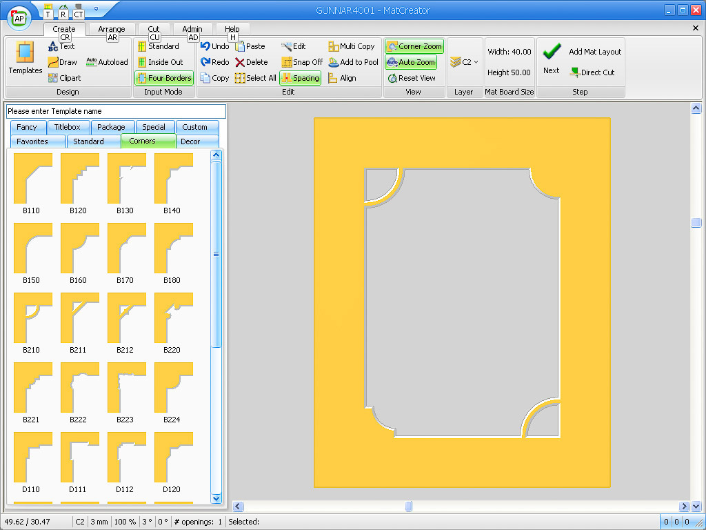 Computer Mat Layout